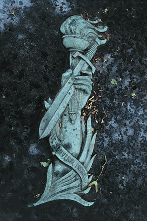 hand with torch & sword